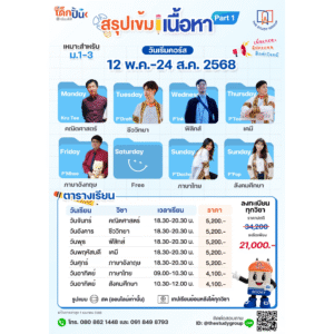 A6802 สรุปเข้ม เนื้อหาสอบเข้า ม.4 TU MWIT KVIS Part1 [online | VDO]