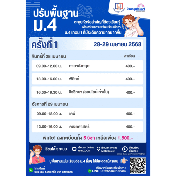 B6811 ปรับพื้นฐาน ก่อนเรียน ม.4 EP.1 - Image 2